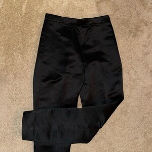 Black satin slacks